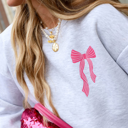 Fiocco strik sweater grijs