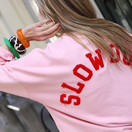 Slow down sweater roze