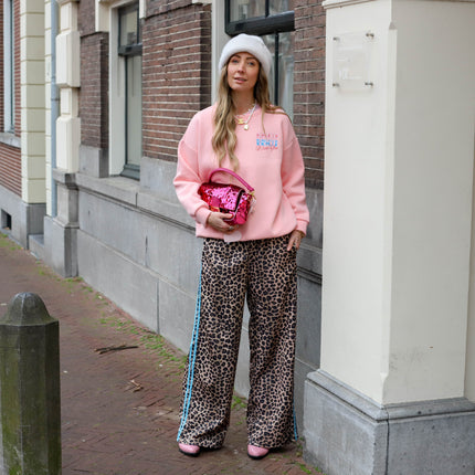 Bisous bisous sweater lichtroze