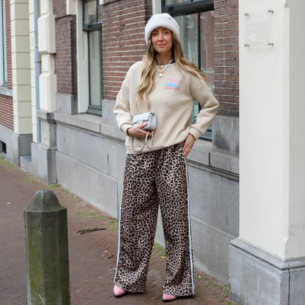 Bisous bisous sweater beige