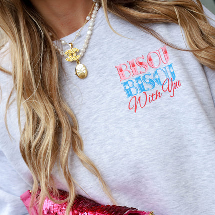 Bisous bisous sweater grijs