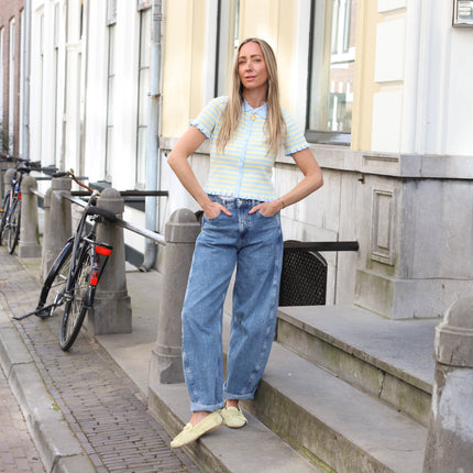 Polo top streep blauw