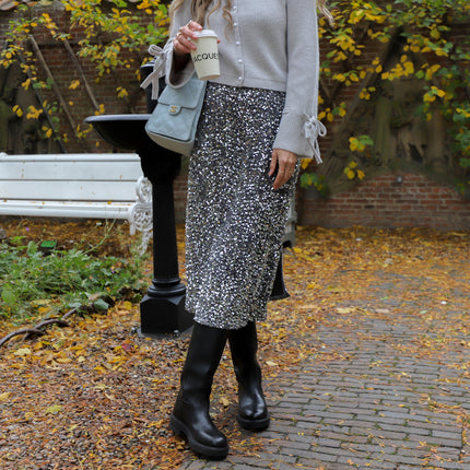 YAS Valera long skirt medium grey