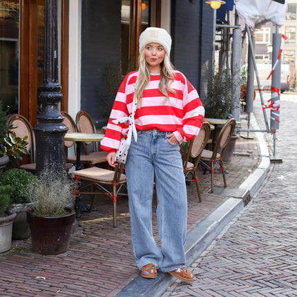 Oversized sweater perfect roze rood