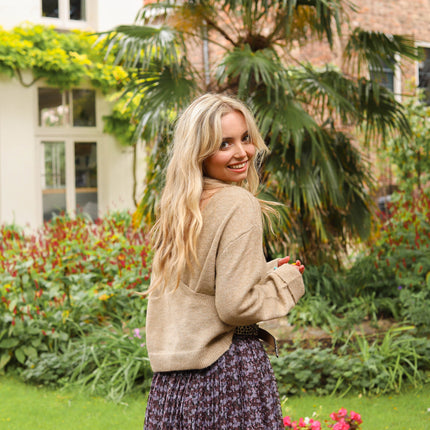 Fanna reversible knit pebble