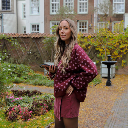 Ruby sweater stippen burgundy