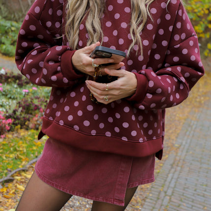 Ruby sweater stippen burgundy