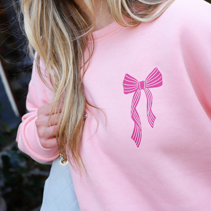 Fiocco strik sweater roze