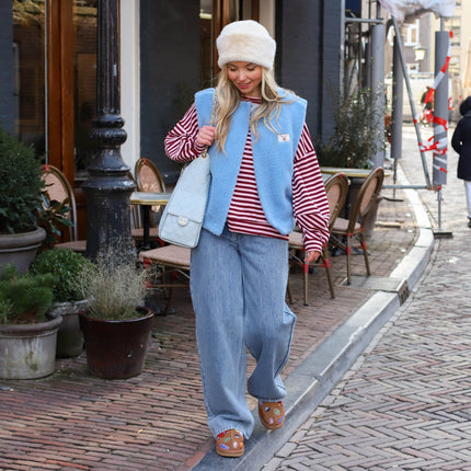 Gilet cherry baby lichtblauw