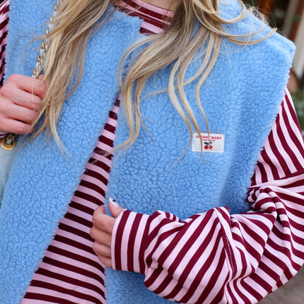 Gilet cherry baby lichtblauw