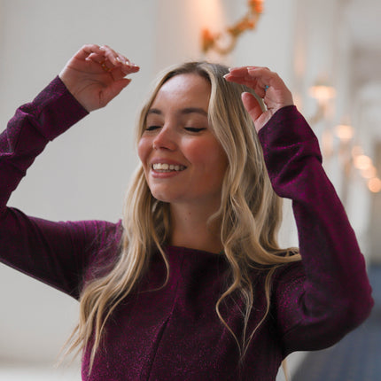 Serina knot top zwart rood