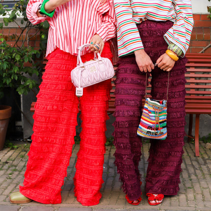 Streep blouse roze rood