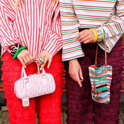 Streep blouse roze rood