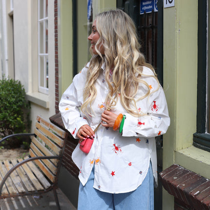 Blouse wit lobster ster print
