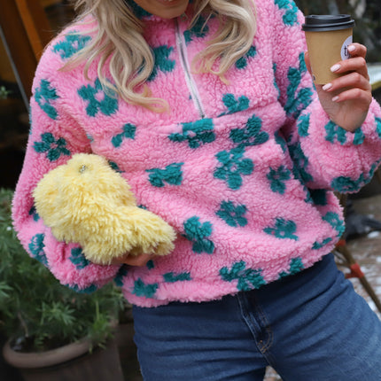 Teddy jack bloemen lichtroze groen