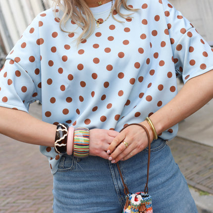 Top Dots blauw bruin