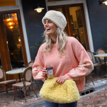 Sweater Yvette oranje wit