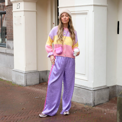 Vest ruffle lila roze geel