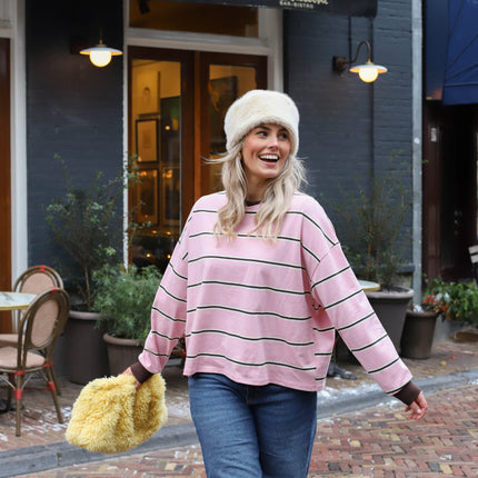 Saar streep shirt roze