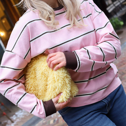Saar streep shirt roze