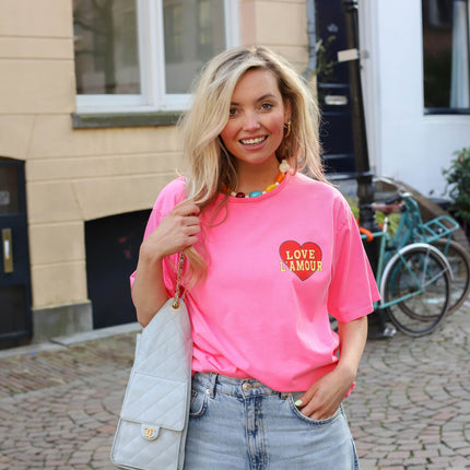 L'amour tee roze