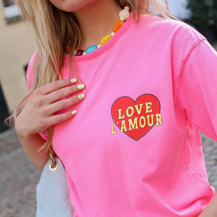 L'amour tee roze