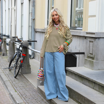 Lilou top geel bruin