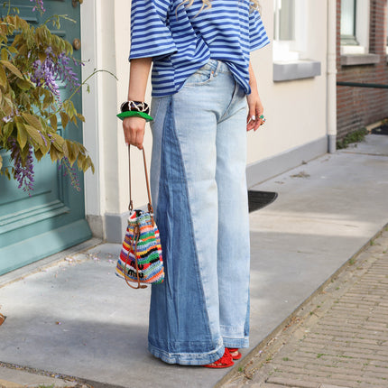 Noisy May Collin wide panel jeans light blue