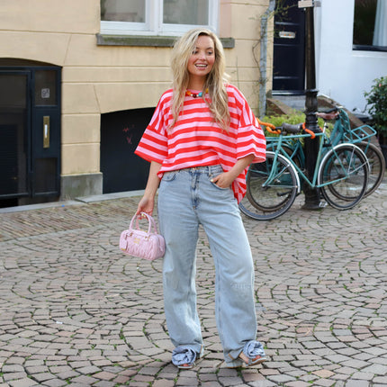 Kate streep tee roze rood