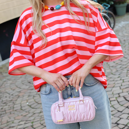 Kate streep tee roze rood