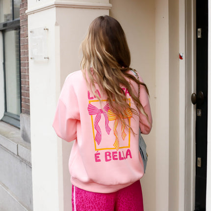 Fiocco strik sweater roze