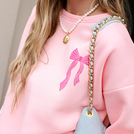 Fiocco strik sweater roze