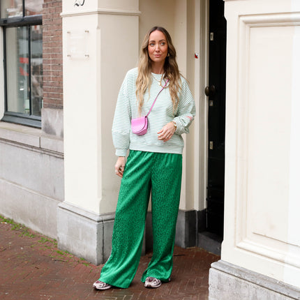 Creme de la creme top groen ecru