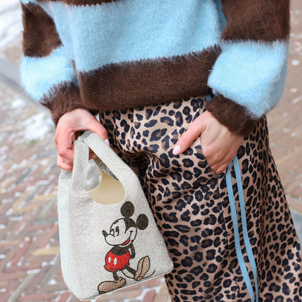 Leopard pantalon lichtblauwe bies