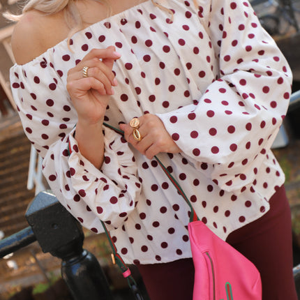 Carrie top off shoulder blouse white