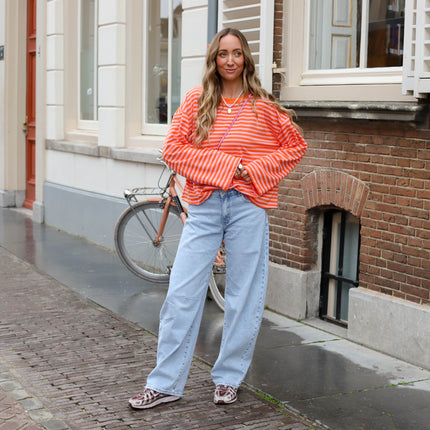 Le Marais shirt roze oranje