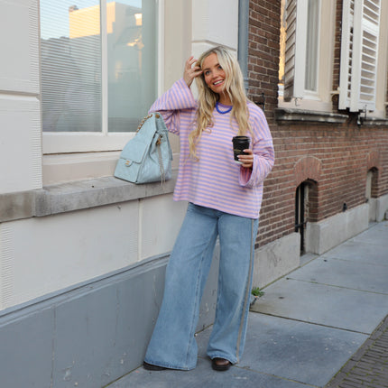 Lora streep top roze lila