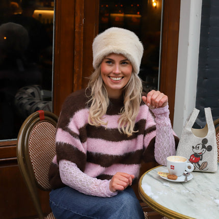 Monica knit korte mouw soft pink