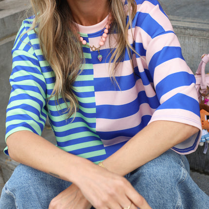 Silly tee roze blauw