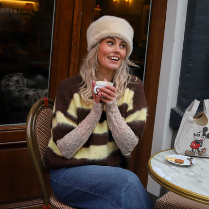 Monica knit korte mouw geel