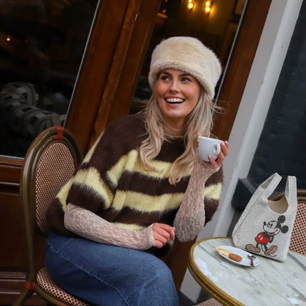 Monica knit korte mouw geel