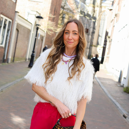 Refined Department woven cropped fringes blouse Fayenna