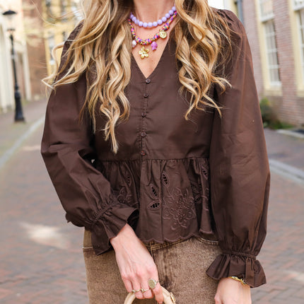 Feluca blouse hot fudge