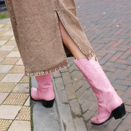 Denim rok bruin