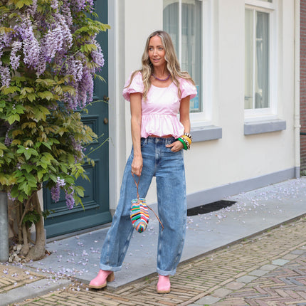 YAS Nille bubble top pink lady