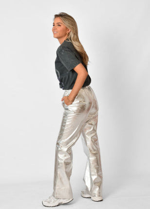 UNICORN Women's trousers glossy silver s m l