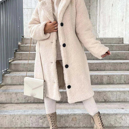 Dames teddy winterjas bruin beige s m l