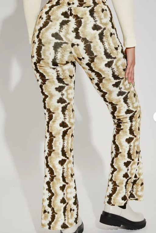 UNICORN Women's trousers beige brown snake print xs s m l