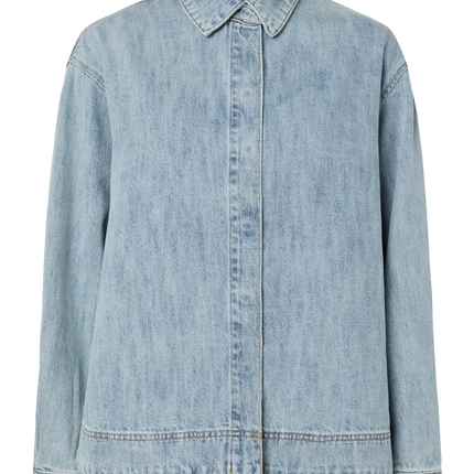Geggo curved denim blouse light blue blouse