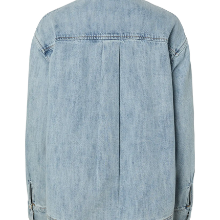 Geggo curved denim blouse light blue blouse